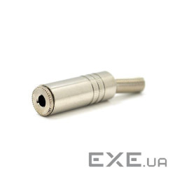 Гніздо VOLTRONIC 3,5 моно під рифлений кабель з пружиною (сірий метал ) (YT-3.5S(F)-S)