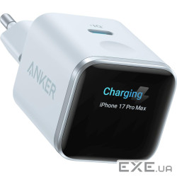 мережева зарядка ANKER Nano Charger - 45W USB-C Smart Display (Синій) (A121DG31)
