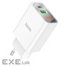 Мережевий зарядний пристрій HOCO C100A PD20W+QC3.0 charger with digital display Whit (6931474769800)