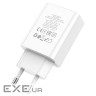 Мережевий зарядний пристрій HOCO C100A PD20W+QC3.0 charger with digital display Whit (6931474769800)