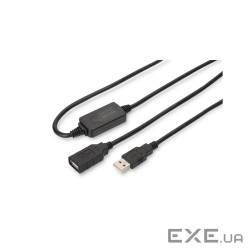 Дата кабель USB 2.0 AM/AF 15.0m Active Digitus (DA-73101)