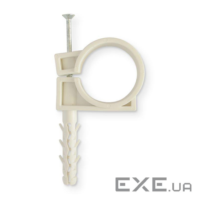 Обойма для кріплення труб D32-34 з дюбелем D10/42 з ударним шурупом, сіра, Інстал (OBT32-G) (OBT32-G)