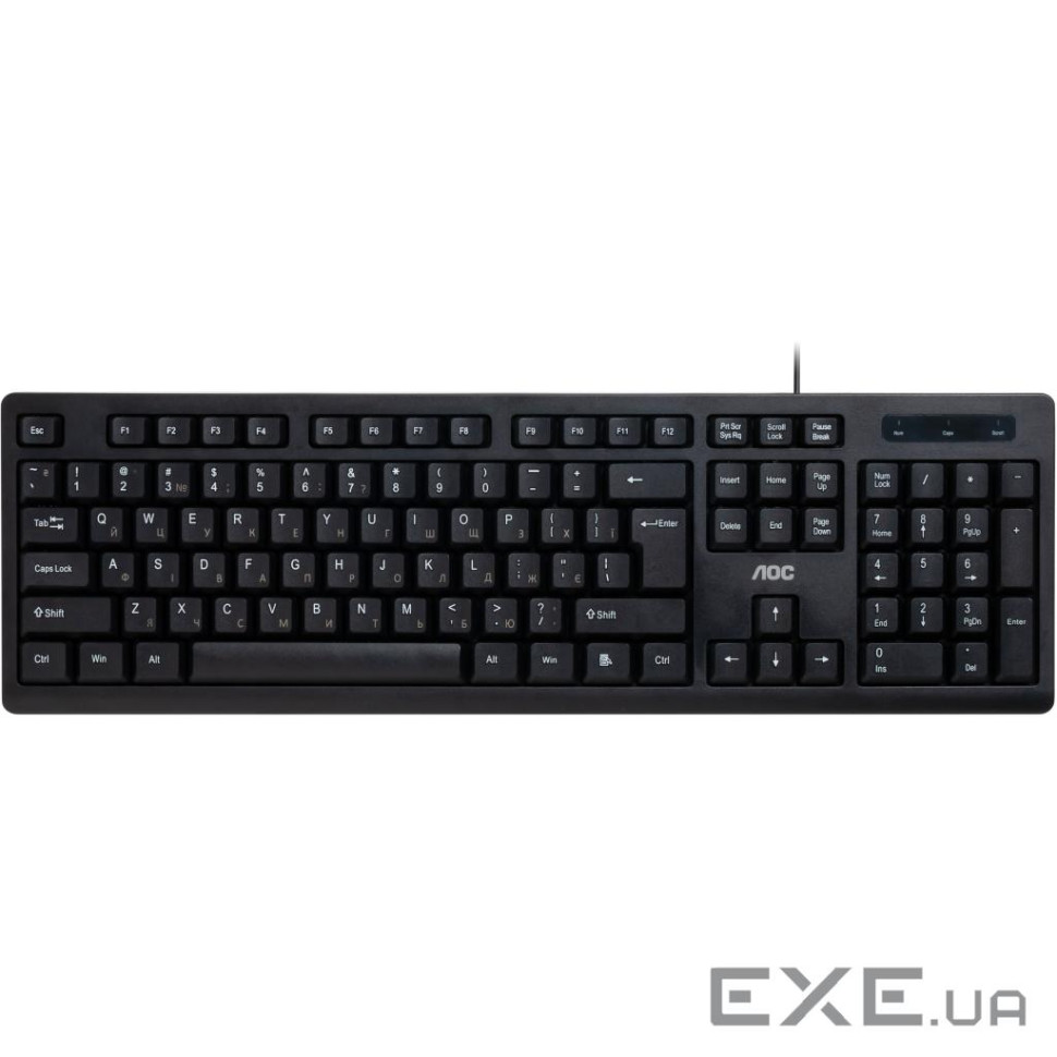 Клавіатура AOC KB100B USB UA Black (KB100B/97)