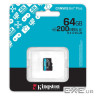Карта пам"яті Kingston 64GB microSDXC сlass 10 UHS-I U3 V30 A2 Canvas Go Plus G4 (SDCG4/64GBSP)