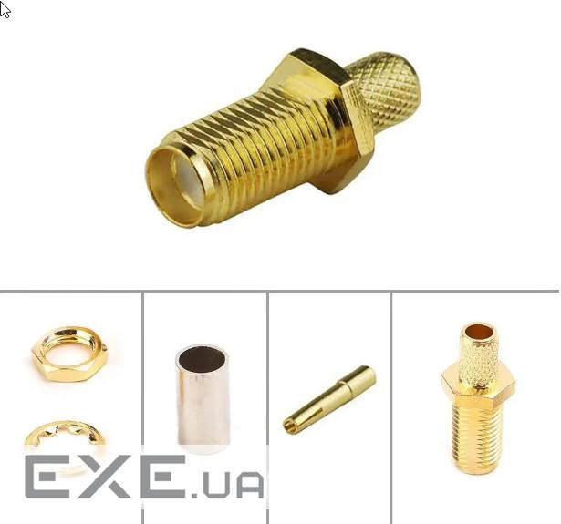 Роз&apos,єм SMA Female під обтиск на кабель RG58 / RG142 / RG223 LMR195 / 3D-FB / LMR200 / (YT42263)