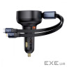 Автомобільне ЗУ Baseus Enjoyment Pro U + Retractable Cable Type-C 60W black (C00057800111-00)