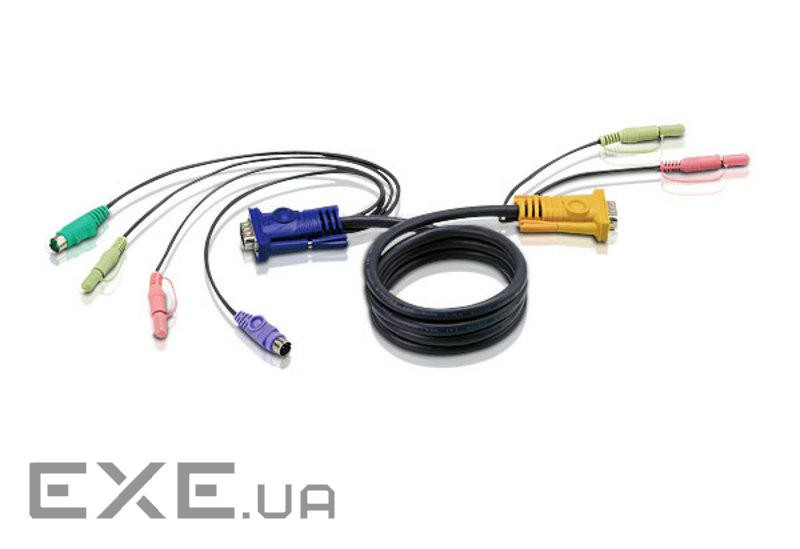 1.2 м. Кабель / шнур, монітор + клавіатура + миша PS / 2 + 2 х Audio (звук, мікрофон) => SPHDB- (2L-5301P)