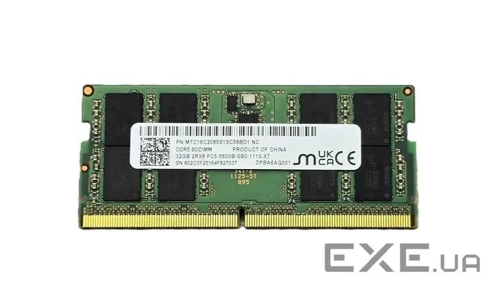 Модуль пам"яті SO-DIMM DDR5 32GB 5600 Micron C46 (MTC16C2085S1SC56BD1)
