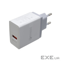 Зарядний пристрій Patron USB QC3.0 2.4A white (PN-QC3-220V-W)