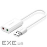 Зовнішня звукова карта UGREEN US205 USB 2.0 External Sound Adapter White (30143)