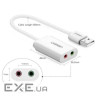 Зовнішня звукова карта UGREEN US205 USB 2.0 External Sound Adapter White (30143)
