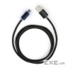 Дата кабель USB 2.0 AM to USB-C 1.0m LED black Vinga (VCPDCTCLED1BK)