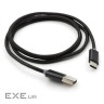 Дата кабель USB 2.0 AM to USB-C 1.0m LED black Vinga (VCPDCTCLED1BK)
