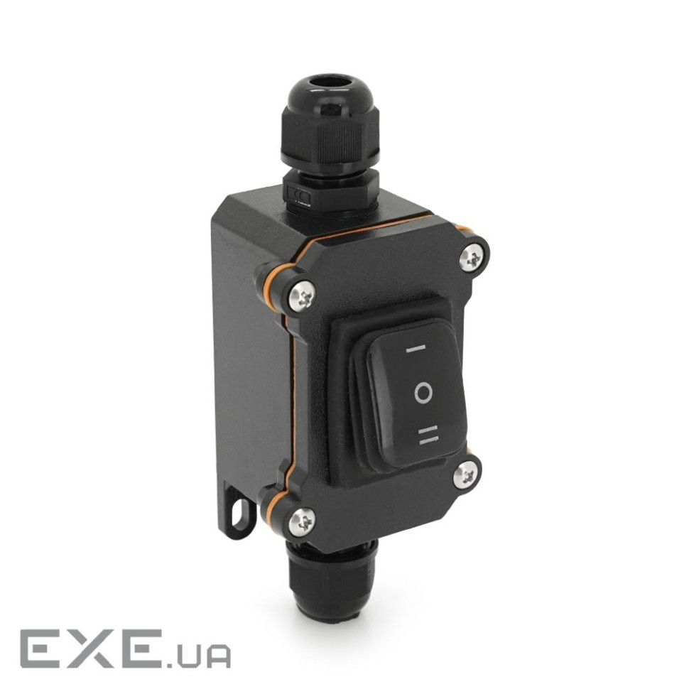 Перемикач зовнішнього монтажу, трипозиційний, чорна кнопка, двосторонній висновок, (YT-OMS220 / B3)