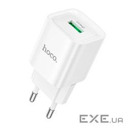 СЗУ 110-240V HOCO C145A 1xUSB, 18W, White, Blister (HOCO C145A / W)