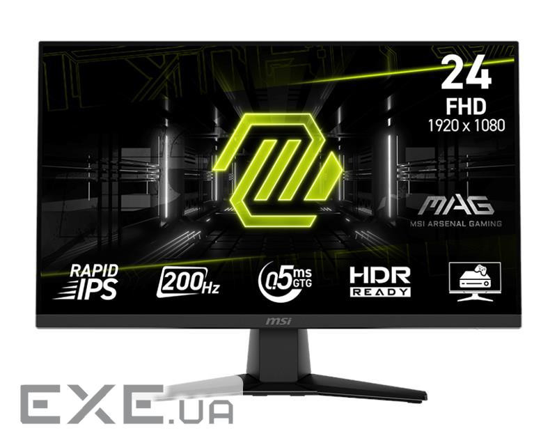 Монітор MSI 23.8" MAG 242F HDMI, DP, Audio, IPS, 200Hz, 0.5ms, sRGB 115%, Free (9S6-3BC51T-007)