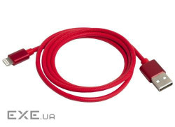 Кабель USB - Lightning 1 м Patron, Red, 2.4A (PN-LIGHT-1M-R) (CAB-PN-LIGHT-1M-R)