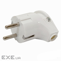 Вилка побутова 16А кутова з/к біла (HC-P3AW) (HC-P3AW)