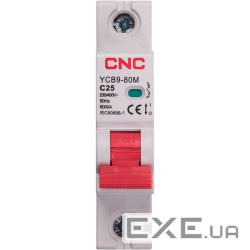 Модульний автоматичний вимикач CNC YCB9-80M 1P C25 6ka (NV821440)