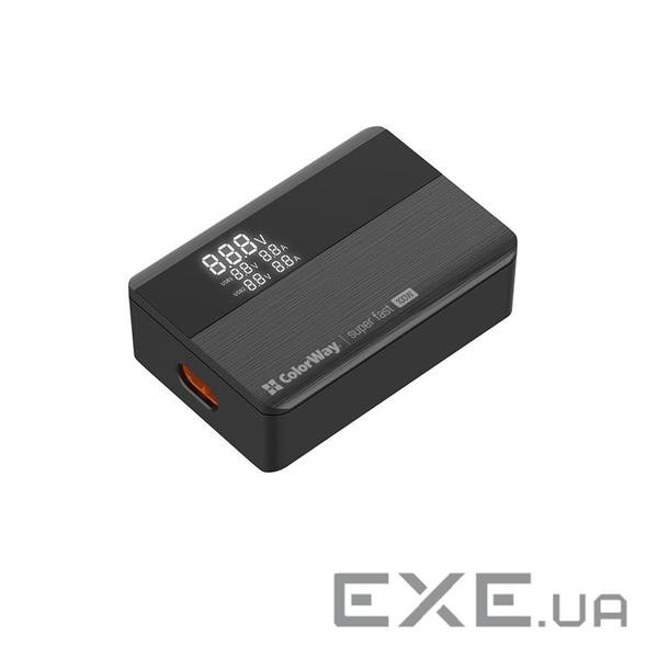 Зарядний пристрій ColorWay Power Delivery GaN (2USB-A + 2USB TYPE-C) (100W) black (CW-CHS041PD-BK)