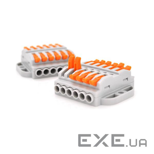 Клемна колодка з натискними затискачами 6-провідна WAGO K223-6P для розподільчих коробок , 6-pin,