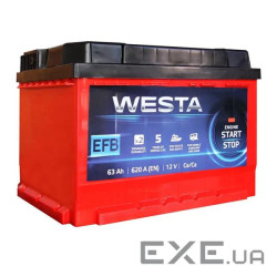 Акумулятор автомобільний Westa 6CT-63 А (1) RED EFB