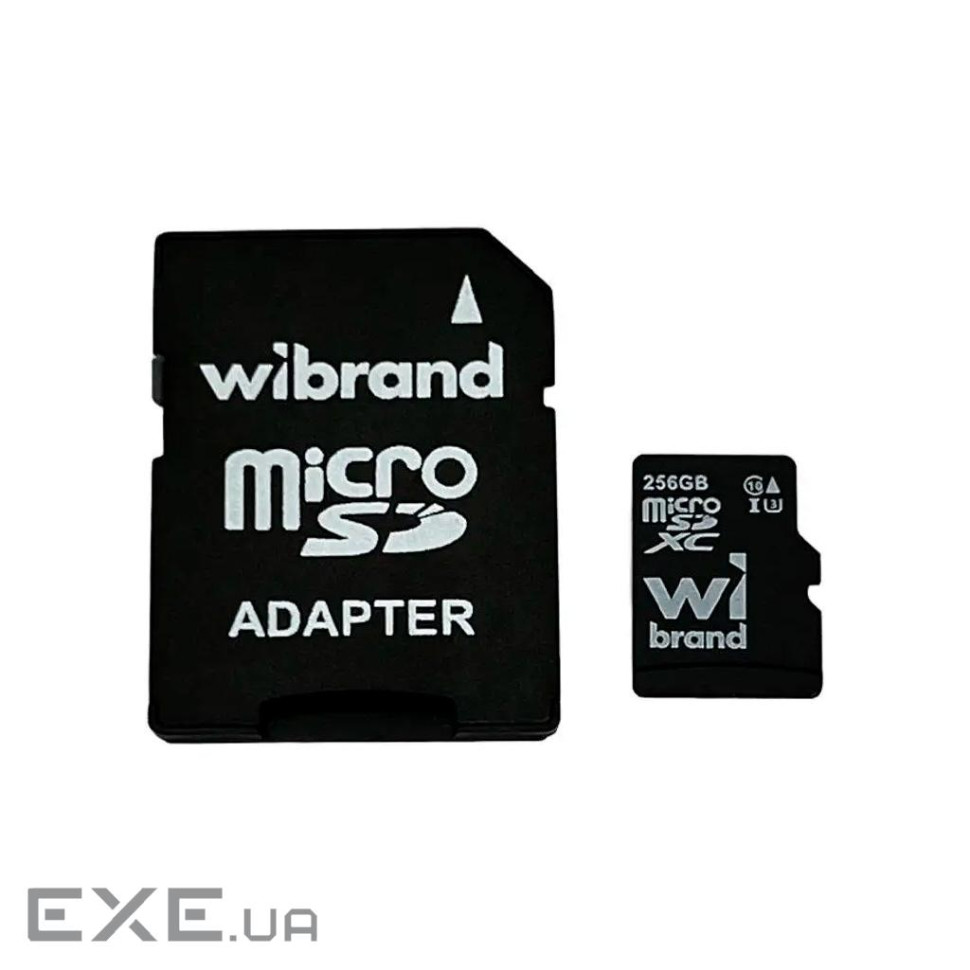 Карта пам"яті microSDXC, 256Gb, Wibrand, Class10 UHS-I U3, SD адаптер (WICDHU3/256GB-A)