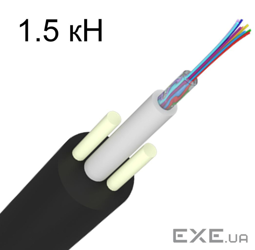 ADSSОдномодове волокно G.652 DКількість волокон 12Навантаження 1.0 kNДіаметр 5. (ОКП(с1,0)Т-12)