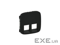 Лицьова панель Legrand подвійної розетки RJ11 / RJ45 Valena ALLURE антрацит (755428)