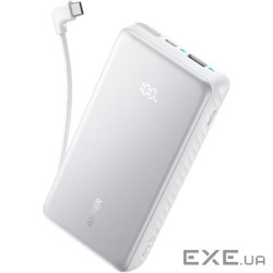 зовн. акум. ANKER - 20000 mAh 22.5W Built-In USB-C Cable (Білий) (A110EH21)