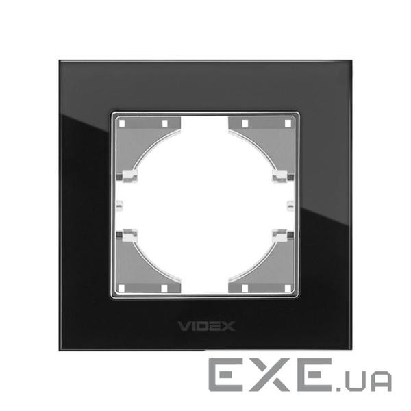 Рамка Videx BINERA чорне скло одинарна (VF-BNFRG1H-B)