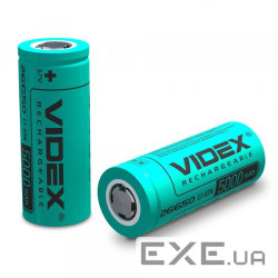 Акумулятор 26650, 5000 mAh, Videx, 1 шт, Li-ion, 3.7V, без захисту , Bulk (26650/5000/1B)
