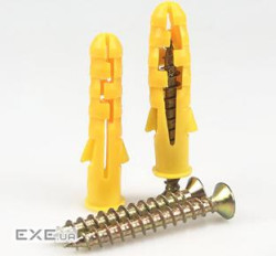 Набір шурупів із пластмасовим дюбелем 6*80мм, анодована сталь, упаковка 50шт, ціна за упак (YT31220)