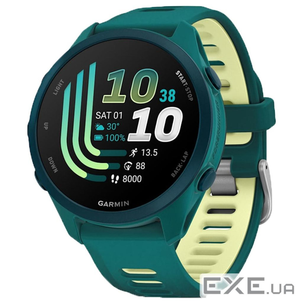 Смарт-годинник Garmin Forerunner 170 Music, GPS, WiFi, Teal Green/Citron, GPS смарт-г (010-03920-12)