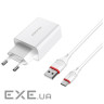 Зарядний пристрій BOROFONE BA21A Long journey single port QC3.0 charger set (Type-C) White (BA21ACW)