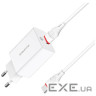 Зарядний пристрій BOROFONE BA21A Long journey single port QC3.0 charger set (Type-C) White (BA21ACW)