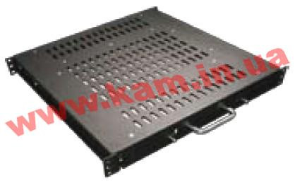 Полка 19" Conteg 1U глуб. 550 мм. до 100кг. RAL9005 (DP-PZ-550)