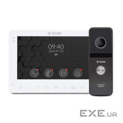Комплект відеодомофона BCOM BD-780FHD White Kit: відеодомофон 7'' та відеопанель