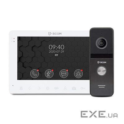 Комплект відеодомофона BCOM BD-780FHD White Kit: відеодомофон 7'' та відеопанель