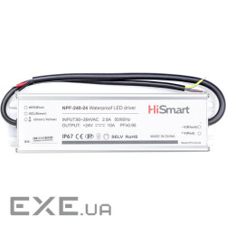 Блок живлення HiSmart 24V, 10A, 240W, PFC, IP67 (NPF-240-24)