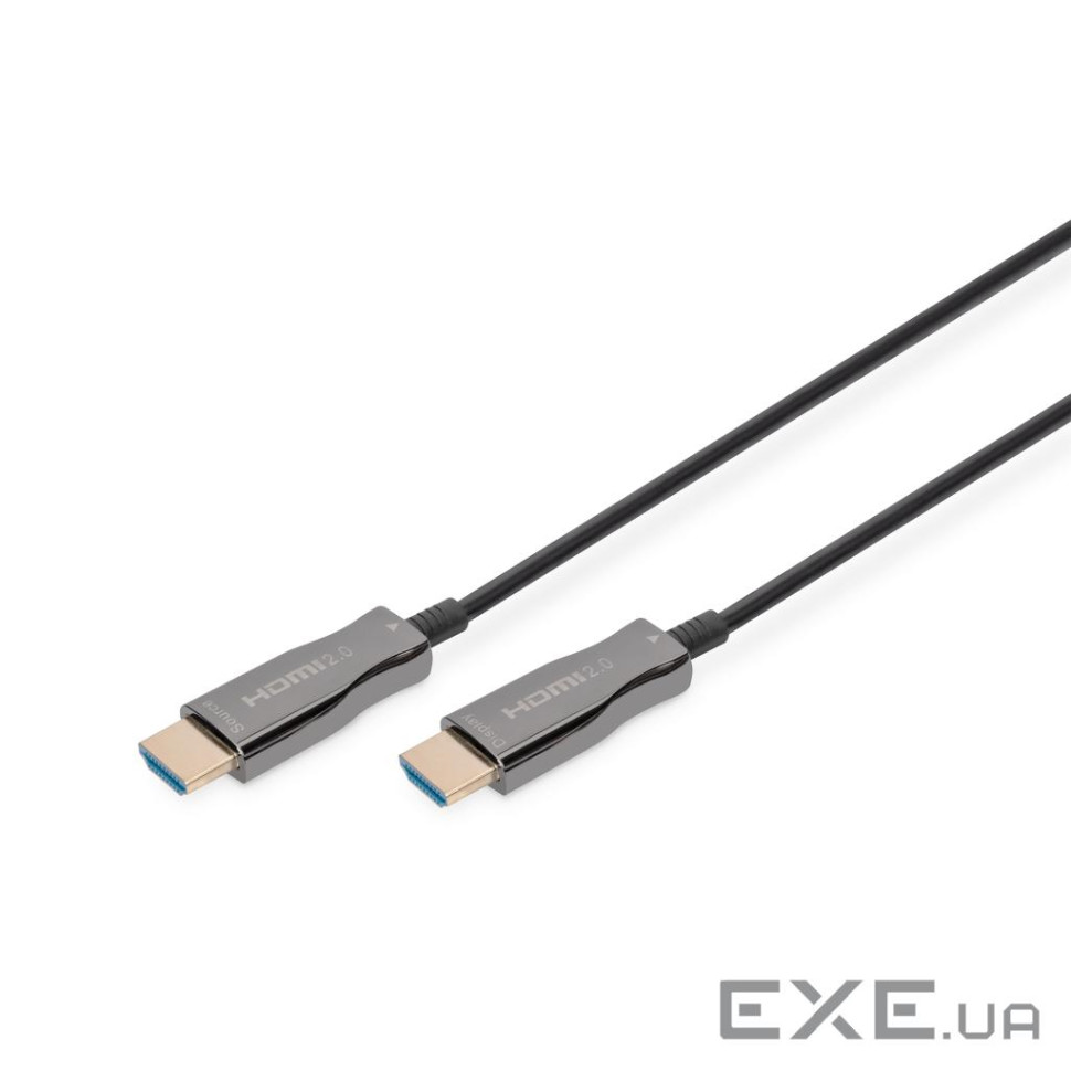 Кабель DIGITUS HDMI UHD 4K, AOC hybrid-fiber, type A M/M, 15м, чорний (AK-330125-150-S)