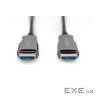Кабель DIGITUS HDMI UHD 4K, AOC hybrid-fiber, type A M/M, 15м, чорний (AK-330125-150-S)