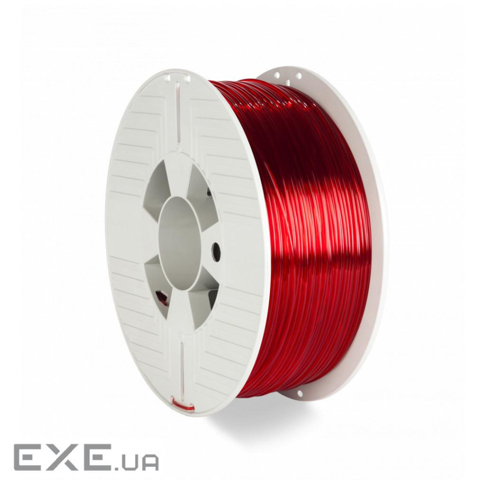 PET-нитка для 3D-принтера Verbatim 1,75 мм, 1кг - червона прозрачна (55054)