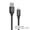 Дата кабель USB 2.0 AM to Lightning 2.0m black ColorWay (CW-CBUL007-BK)