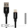 Дата кабель USB 2.0 AM to Lightning 2.0m black ColorWay (CW-CBUL007-BK)