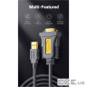 Кабель для передачі даних USB to COM M 2.0m DB9 RS-232 CR104 black Ugreen (20222)