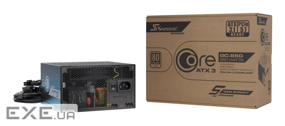 Блок живлення ATX 3.1 Seasonic Core GC-850 (SRP-CGC851-A5A32SF)