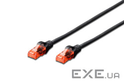 Патч-корд Digitus CAT 6 UTP, 0.25м, AWG 26/7, Cu, LSZH, чорний (DK-1617-0025/BL)