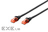 Патч-корд Digitus CAT 6 UTP, 0.25м, AWG 26/7, Cu, LSZH, чорний (DK-1617-0025/BL)