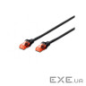 Патч-корд Digitus CAT 6 UTP, 0.25м, AWG 26/7, Cu, LSZH, чорний (DK-1617-0025/BL)